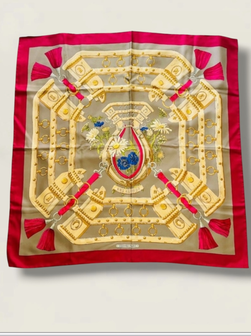HERMES Aux Champs 1970 Silk Scarf Designed By Caty Latham - Picture 1 of 11
